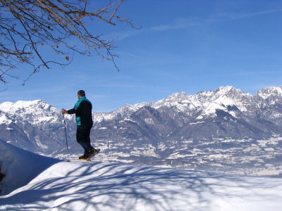 Passeggiata con le racchette da neve